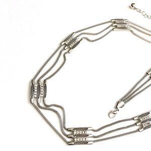 Vintage Silver Tone Braided Rhinestones Belt Size M/L